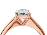 Rose gold Emerald Cut Solitaire Diamond Ring with Six-Prong Setting and Classic Band_7