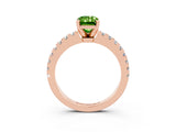 Rose gold Emerald Cut Solitaire Diamond with Pavé Band and Four-Prong Setting_3