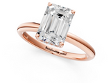Rose gold Emerald Cut Solitaire Engagement Ring with Four-Prong Setting and Classic Band_41