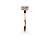 Rose gold Emerald Cut Solitaire Engagement Ring with Four-Prong Setting and Classic Band_42