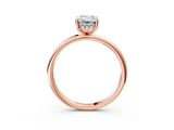 Rose gold Emerald Cut Solitaire Engagement Ring with Four-Prong Setting and Classic Band_43