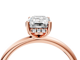 Rose gold Emerald Cut Solitaire Engagement Ring with Four-Prong Setting and Classic Band_44