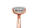 Rose gold Emerald Cut Solitaire Engagement Ring with Four-Prong Setting and Classic Band_45