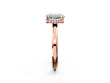 Rose gold Emerald Cut Solitaire Engagement Ring with Four-Prong Setting on a Classic Band_38