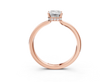 Rose gold Emerald Cut Solitaire Engagement Ring with Four-Prong Setting on a Classic Band_39