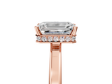 Rose gold Emerald Cut Solitaire Engagement Ring with Four-Prong Setting on a Classic Band_41