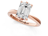 Rose gold Emerald Cut Solitaire Engagement Ring with Six-Prong Setting and Tapered Band_4