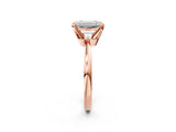 Rose gold Emerald Cut Solitaire Engagement Ring with Six-Prong Setting and Tapered Band_5