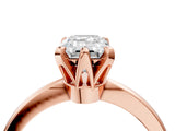 Rose gold Emerald Cut Solitaire Engagement Ring with Six-Prong Setting and Tapered Band_7
