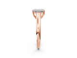 Rose gold Emerald Cut Solitaire Engagement Ring with Tapered Band and Four-Prong Setting_5