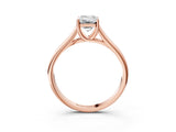Rose gold Emerald Cut Solitaire Engagement Ring with Tapered Band and Four-Prong Setting_6
