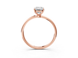 Rose gold Emerald Cut Solitaire Engagement Ring with Thin Band and Four-Prong Setting_6