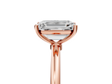 Rose gold Emerald Cut Solitaire Engagement Ring with Thin Band and Four-Prong Setting_8