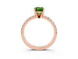 Rose gold Emerald Cut Solitaire Pave Diamond Engagement Ring with Four-Prong Setting_15