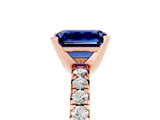Rose gold Emerald Cut Solitaire Pave Diamond Engagement Ring with Four-Prong Setting_17