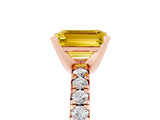 Rose gold Emerald Cut Solitaire Pave Diamond Engagement Ring with Four-Prong Setting_17