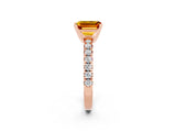 Rose gold Emerald Cut Solitaire Pave Diamond Engagement Ring with Four-Prong Setting_2