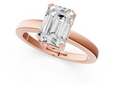 Rose gold Emerald Cut Solitaire Ring with Four-Prong Setting and Classic Band_41