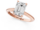 Rose gold Emerald Cut Solitaire Ring with Four-Prong Setting on a Classic Band_73