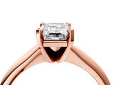 Rose gold Emerald Cut Solitaire Ring with Four-Prong Setting on a Classic Band_76