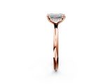Rose gold Emerald Cut Solitaire Ring with Thin Band and Four-Prong Setting_38