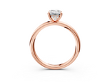 Rose gold Emerald Cut Solitaire Ring with Thin Band and Four-Prong Setting_39