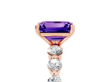 Rose gold Emerald Cut Solitaire Tanzanite Ring with Pave Band and Four-Prong Setting_5