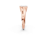 Rose gold Emerald Cut Solitaire Tension Set Diamond Ring with Split Shank Band_17