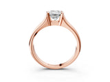 Rose gold Emerald Cut Solitaire Tension Set Diamond Ring with Split Shank Band_18