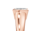 Rose gold Emerald Cut Solitaire Tension Set Diamond Ring with Split Shank Band_20