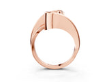 Rose gold Emerald Cut Solitaire Tension-Set Diamond Split Shank Ring_18