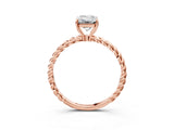 Rose gold Emerald Cut Solitaire Twisted Band 4-Prong Ring_6