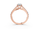 Rose gold Emerald Cut Split Shank Pave Diamond Engagement Ring with Four-Prong Setting_31