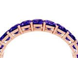 Rose gold Emerald Cut Tanzanite Eternity Band with Shared Prong Setting_10