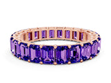 Rose gold Emerald Cut Tanzanite Eternity Band with Shared Prong Setting_6