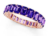 Rose gold Emerald Cut Tanzanite Eternity Band with Shared Prong Setting_7
