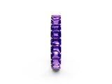 Rose gold Emerald Cut Tanzanite Eternity Band with Shared Prong Setting_8