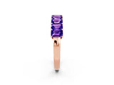 Rose gold Emerald Cut Tanzanite Prong-Set Eternity Band_8