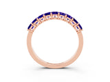 Rose gold Emerald Cut Tanzanite Prong-Set Eternity Band_9