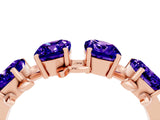 Rose gold Emerald Cut Tanzanite Prong-Set Half Eternity Band_22