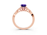 Rose gold Emerald Cut Tanzanite Solitaire Celtic Knot Ring with Four-Prong Setting_15