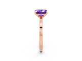 Rose gold Emerald Cut Tanzanite Solitaire Engagement Ring with Classic Band and Four-Prong Setting_26