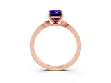 Rose gold Emerald Cut Tanzanite Solitaire Engagement Ring with Classic Band and Four-Prong Setting_27