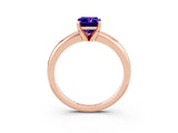 Rose gold Emerald Cut Tanzanite Solitaire Engagement Ring with Round Band and Four-Prong Setting_3