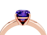 Rose gold Emerald Cut Tanzanite Solitaire Engagement Ring with Round Band and Four-Prong Setting_4
