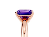 Rose gold Emerald Cut Tanzanite Solitaire Engagement Ring with Round Band and Four-Prong Setting_5