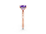 Rose gold Emerald Cut Tanzanite Solitaire Ring with Thin Band and Four-Prong Setting_14