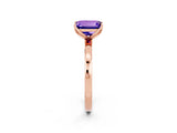 Rose gold Emerald Cut Tanzanite Solitaire Ring with Thin Band and Prong Setting_14