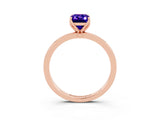 Rose gold Emerald Cut Tanzanite Solitaire Ring with Thin Band and Prong Setting_15