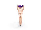 Rose gold Emerald Cut Tanzanite Solitaire Ring with Wide Band and Prong Setting_2